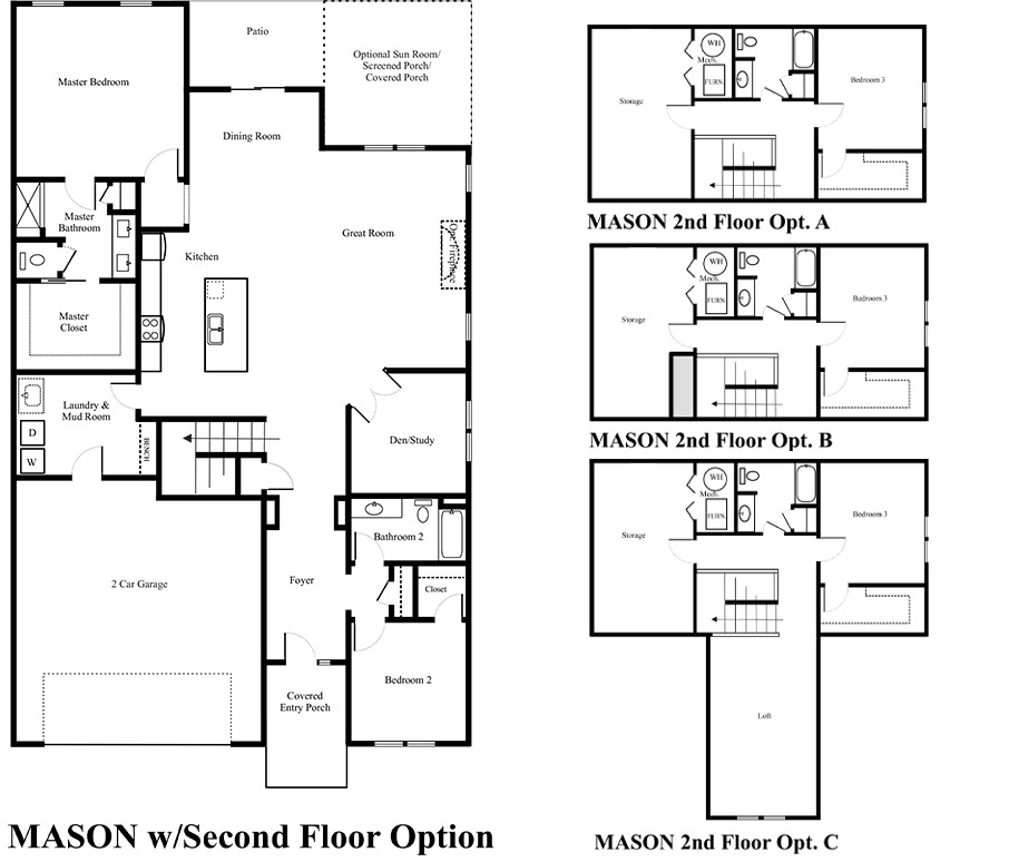 Mason (Two Story Option) Architectural Floorplan
